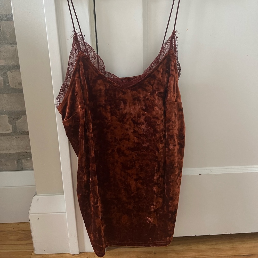 Nordstrom Lace and Velvet Tank Top